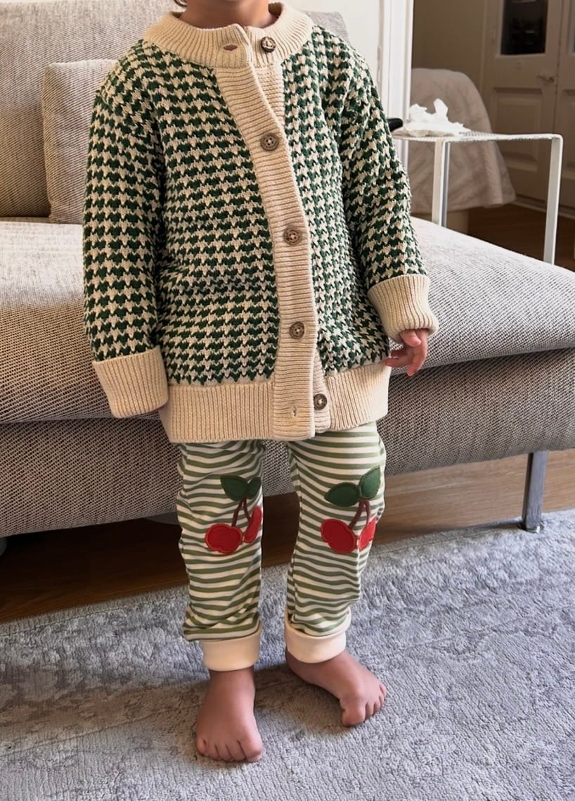 Customer photo review of From One To Another Olive Striped Knitted Cardigan