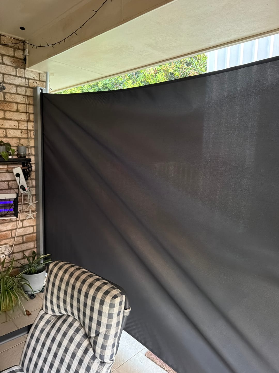 Customer photo review of Patio Screen Retractable Side Awning 2m x 3m