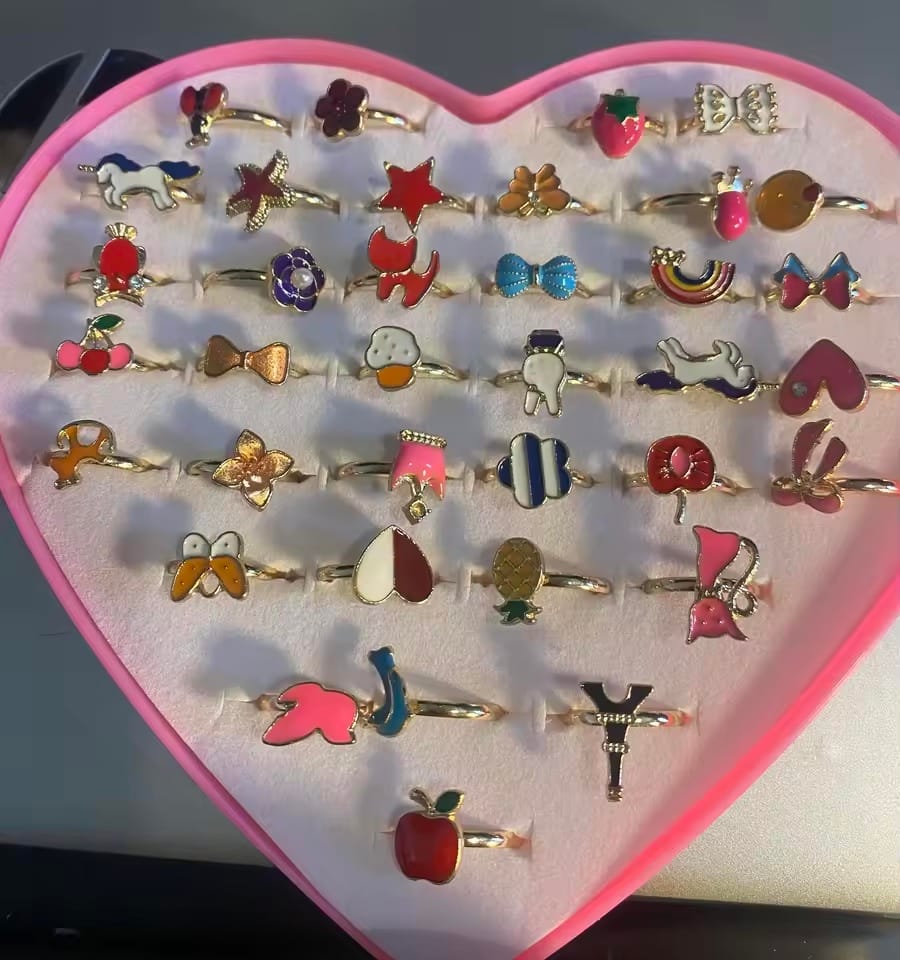 Customer photo review of CharmRings™ – 36pc Dress-Up Ring Set