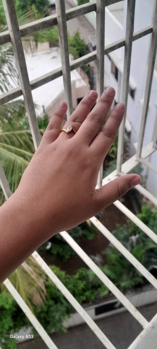 Customer photo review of Minimal Marquise Ring