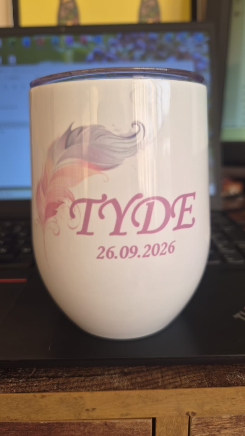 Customer photo review of Own Design Insulated Wine Tumbler with waterproof slide lid