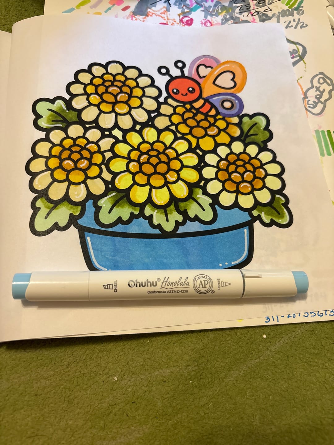 Customer photo review of Ohuhu Honolulu BG68 / BG05 Individual Marker, Brush & Chisel