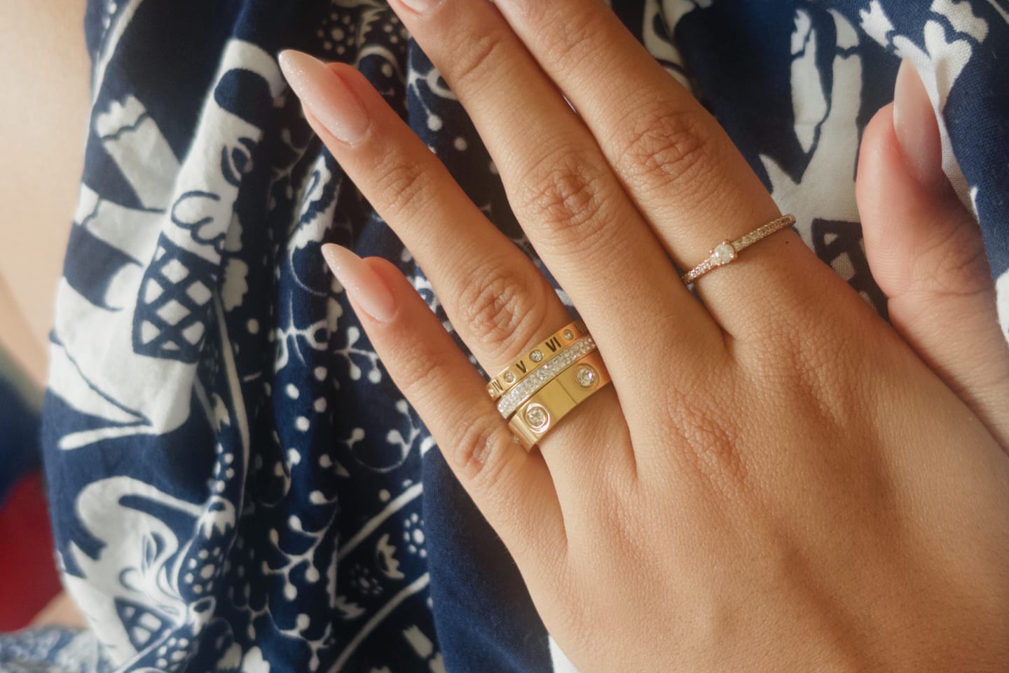 Customer photo review of Anel Triplo Glamour Banhado em Ouro 18k