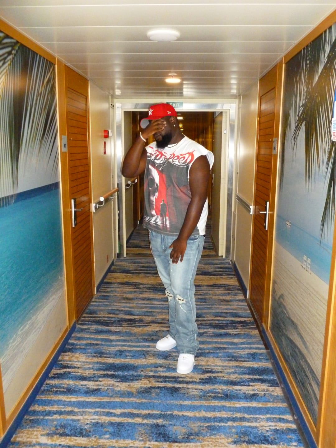 Customer photo review of Godspeed Fate's Doorstep Sleeveless Tee White