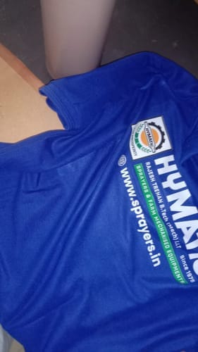 Customer photo review of Customized Polo T-Shirt With Your Company Logo | Brand Logo T-Shirt | PrintMine.in