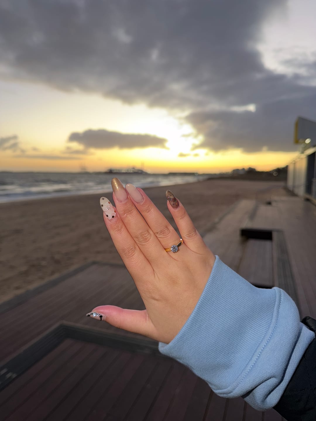 Customer photo review of 1 ct The Charlotte Moissanite Diamond Engagement Ring