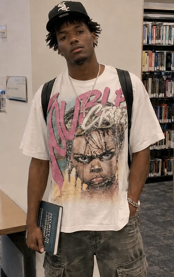 Customer photo review of Rockstar Braids Boy Boxy Tee-602