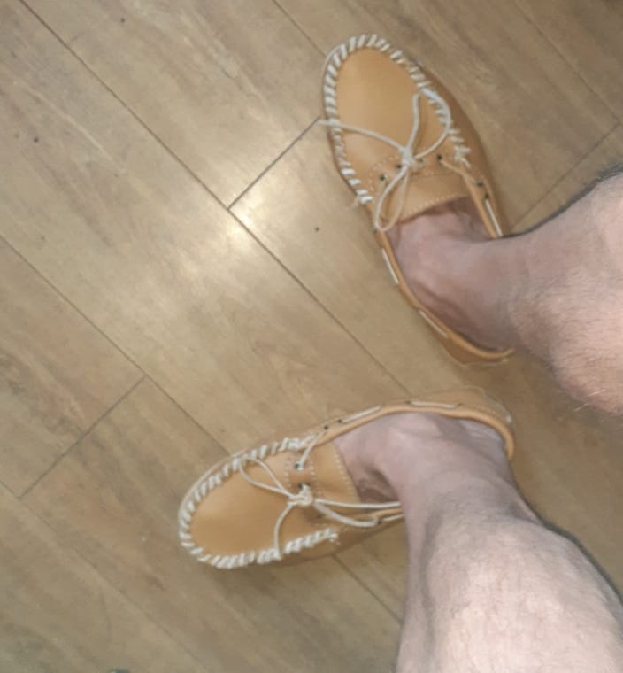Customer photo review of Men's Wide Leather Moccasin Shoes