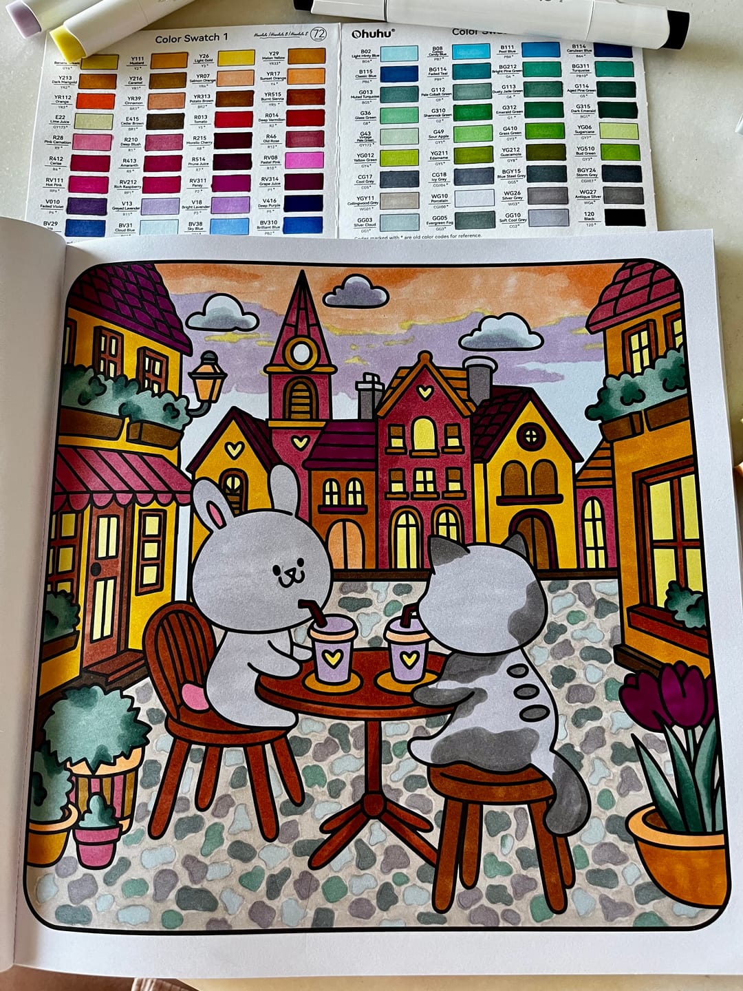 Customer photo review of Ohuhu Honolulu 72 Colors Dual Tips Alcohol Art Markers (New Color Codes)
