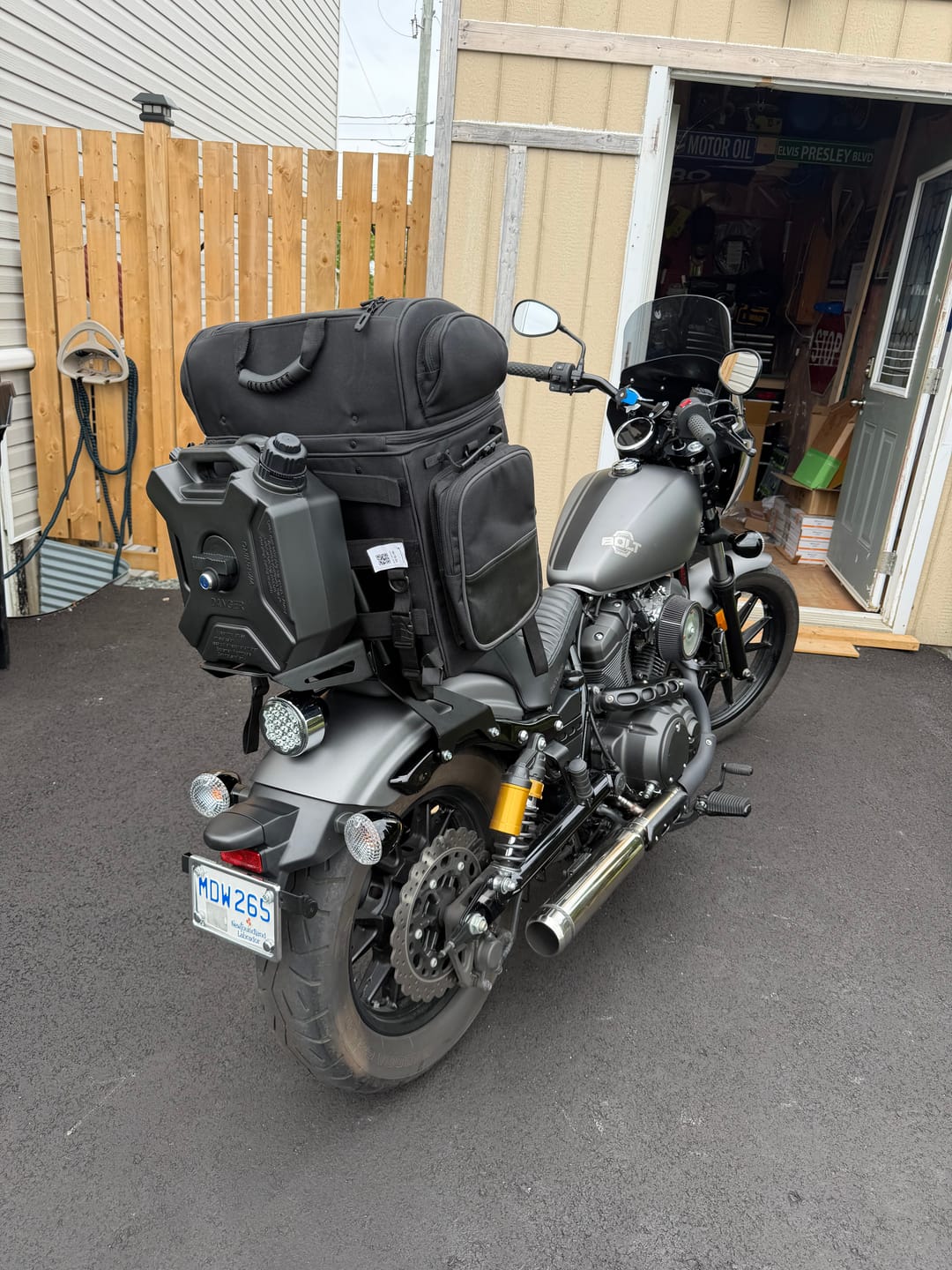Customer photo review of 57L - Voyage Premium XL Motorcycle Sissy Bar Bag for Harley Davidson