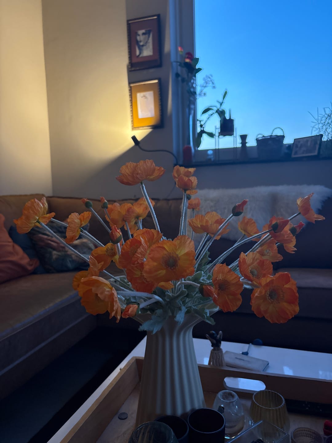 Customer photo review of Zijden Klaprozen - Licht oranje