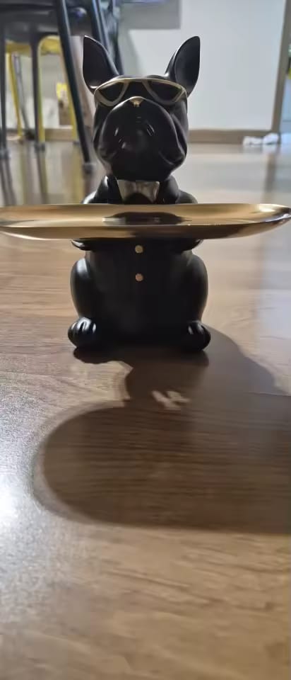 Customer photo review of Statue Décoration Intérieure Bouledogue – Figurine Design avec Plateau Vide-Poches