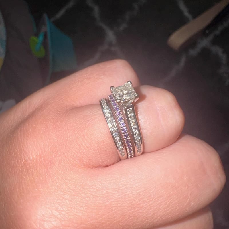 Customer photo review of Birthstone Stacking Eternity Ring