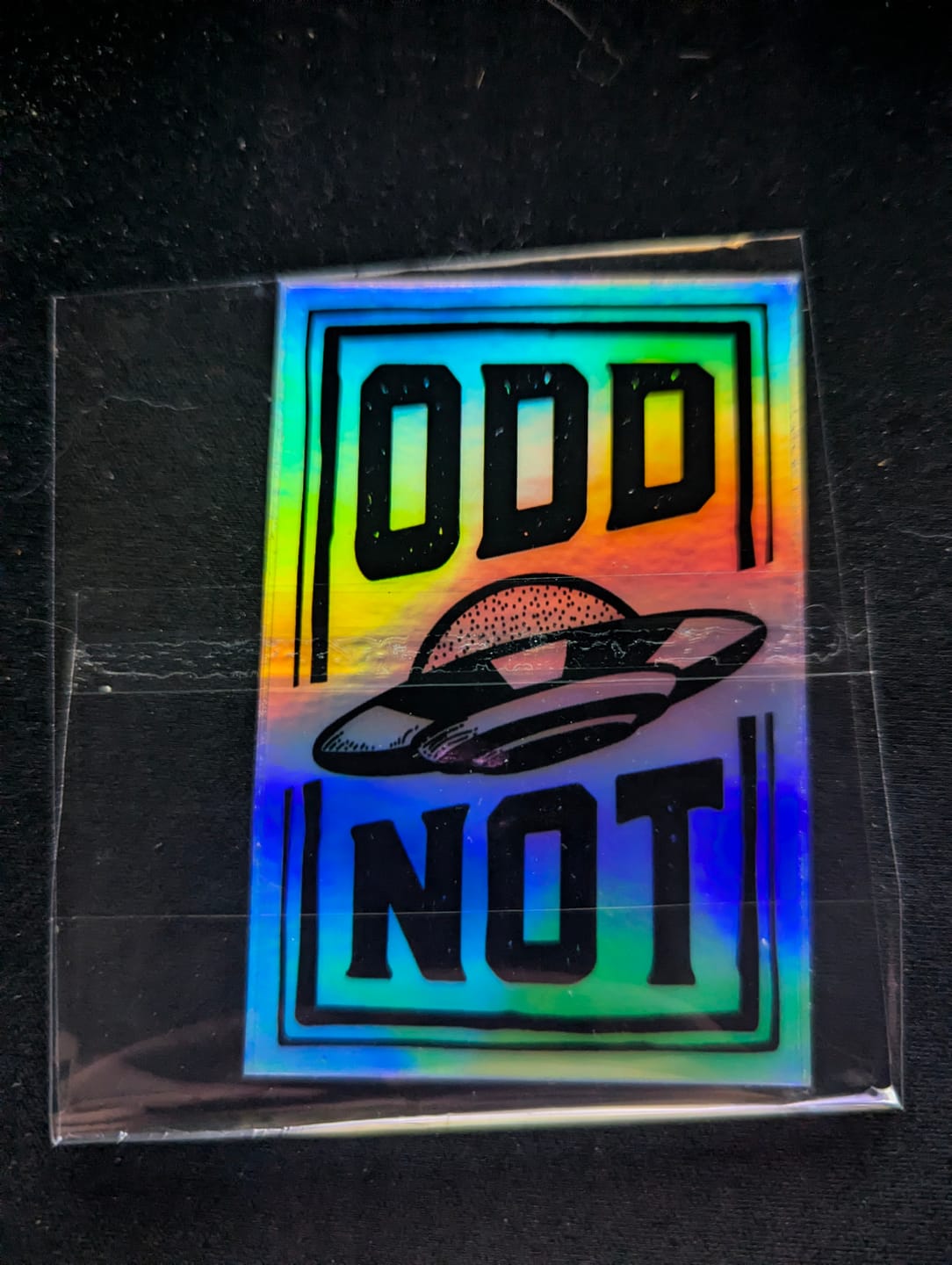 Customer photo review of OddNot Holo Sticker