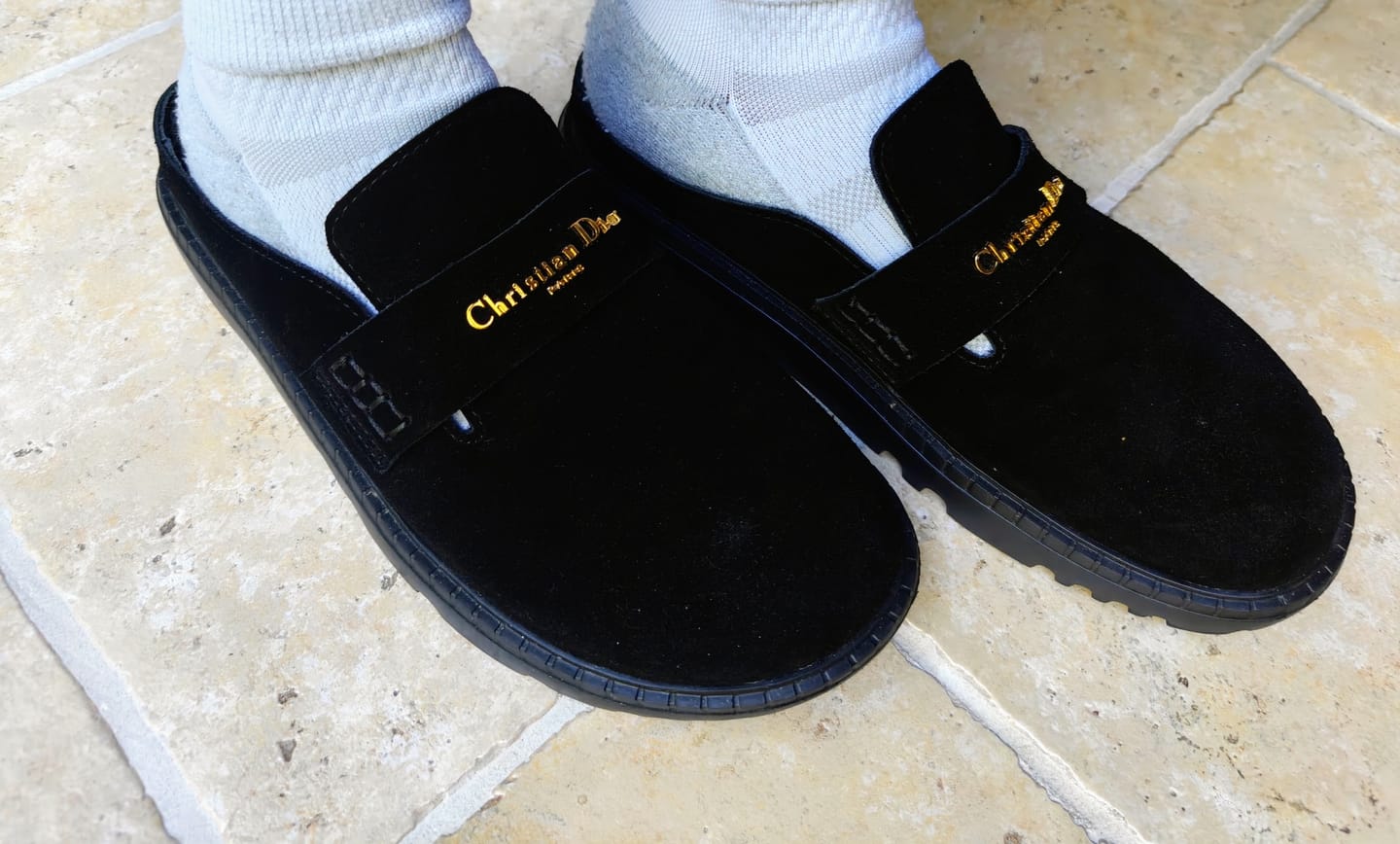 Customer photo review of CD Boy Mules Full Black Suede