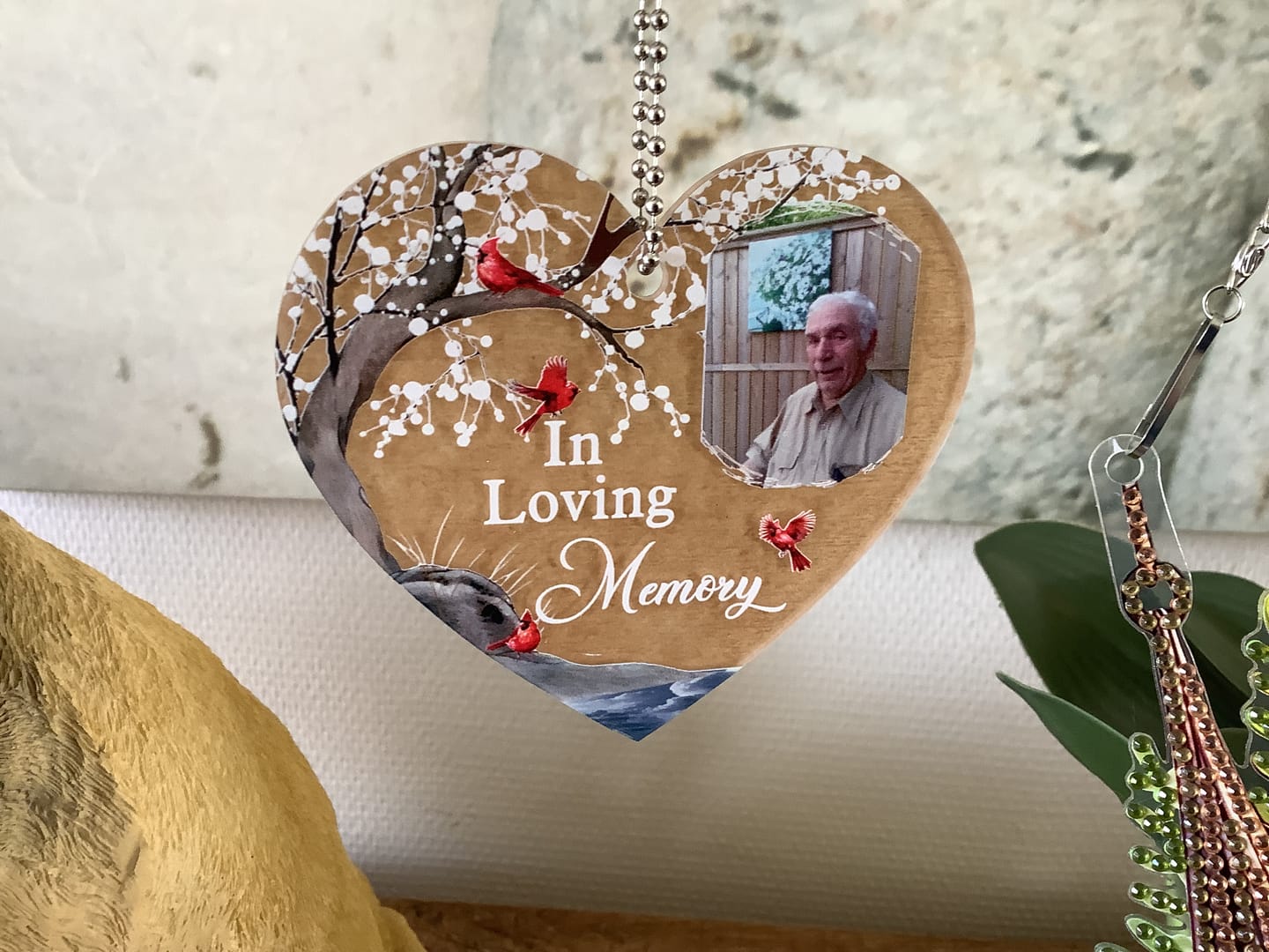 Customer photo review of Custom Photo I'm Always With You - Personalized Heart Shaped Ornament - Memorial Gift For Family
