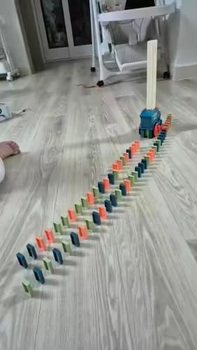 Customer photo review of Domino Express™ – Automatic Domino-Laying Train Set