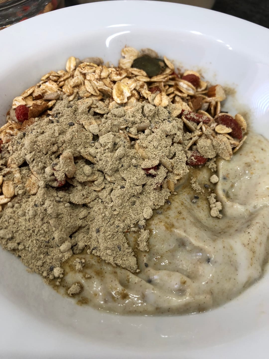 Customer photo review of Cinnamon Superfood Plant-Based Protein Powder