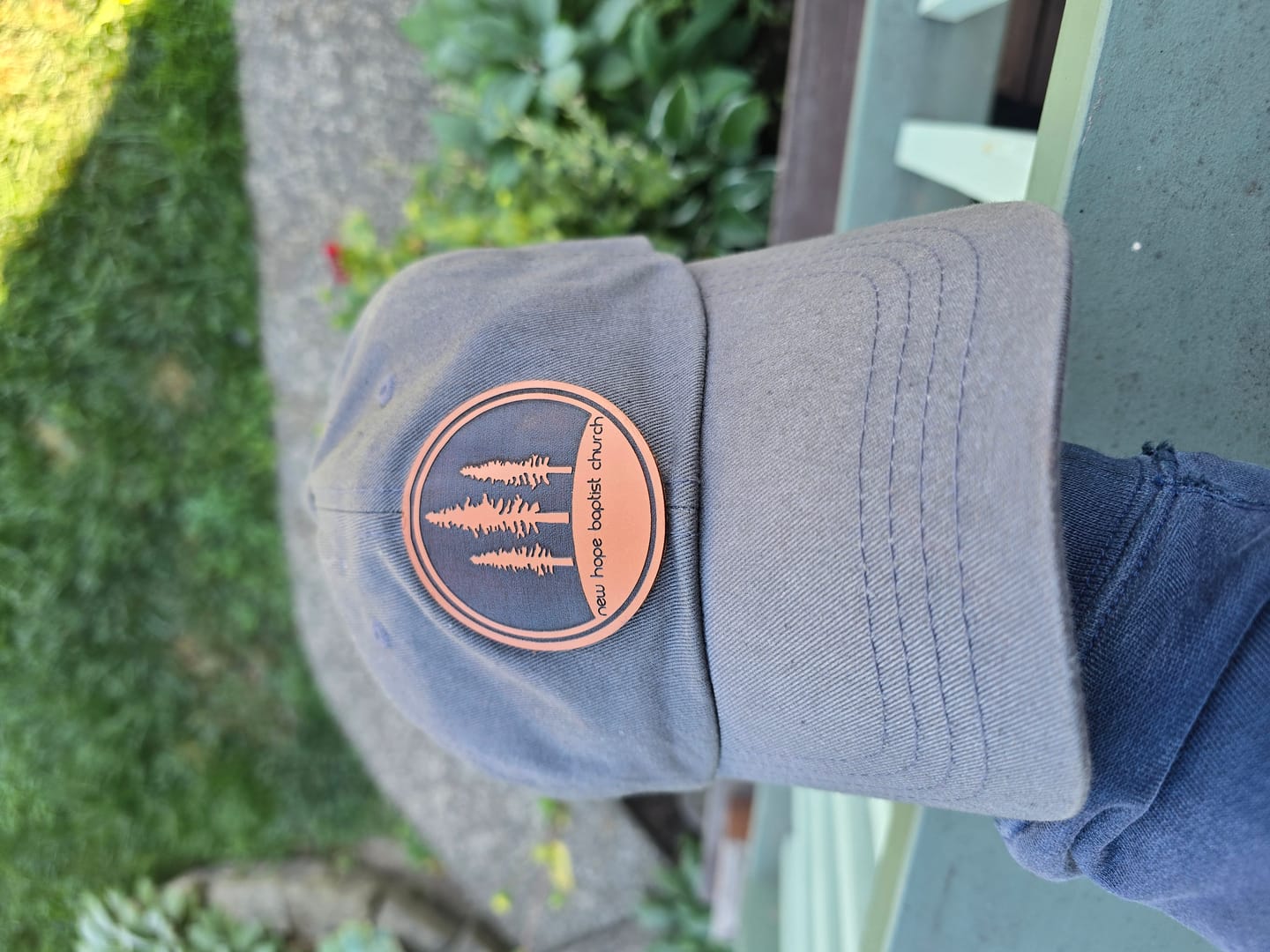 Customer photo review of Premium Custom Leather Patch Hats (Wholesale)