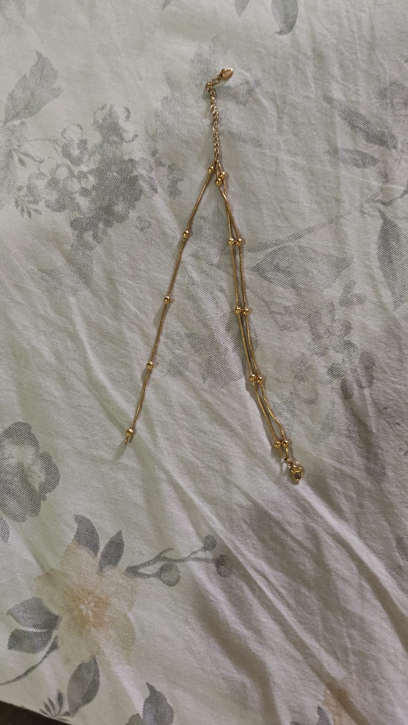 Customer photo review of Gold Chain Bracelet with Beads