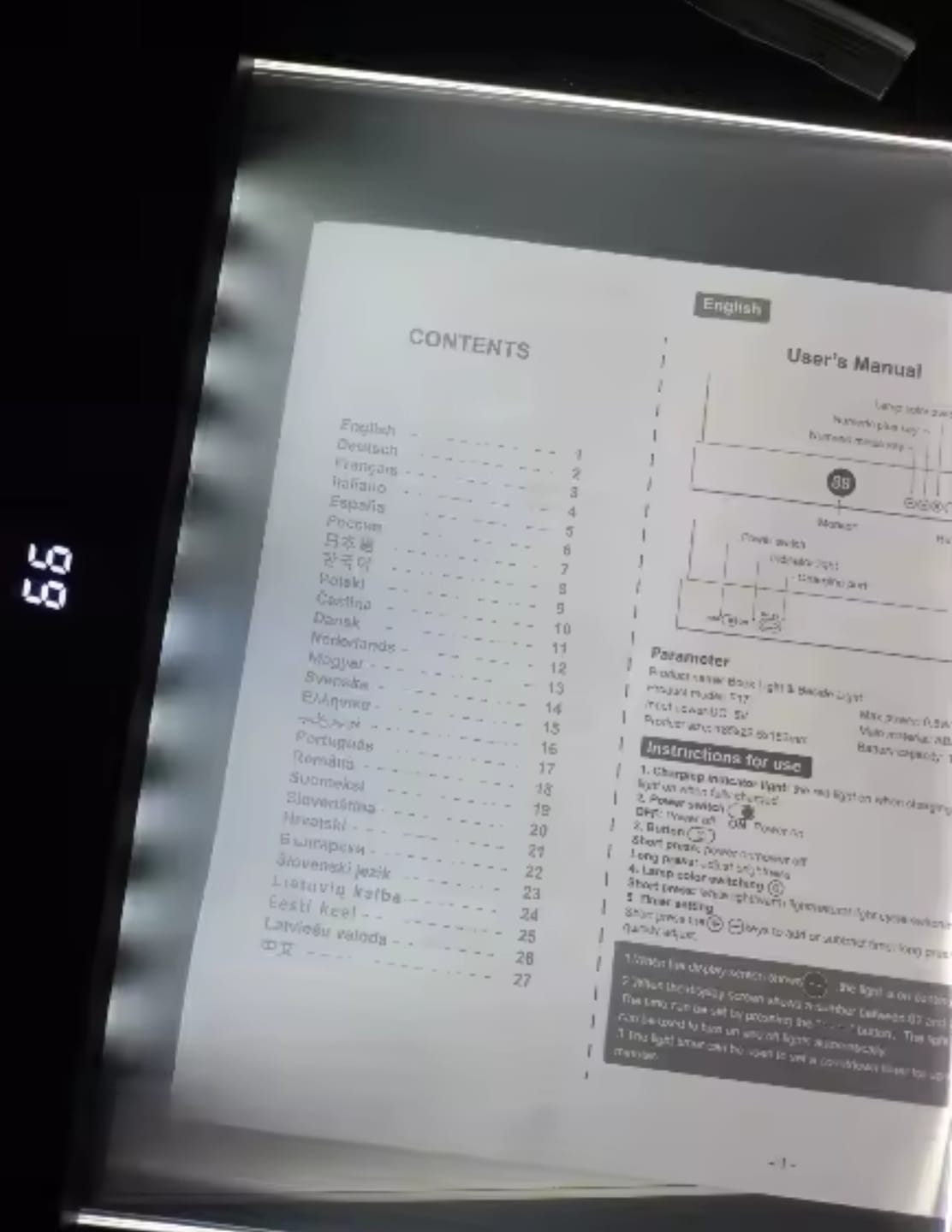 Customer photo review of Lámpara LED Plana de Lectura Nocturna con Protección Ocular
