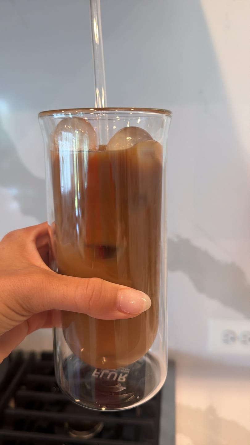 Customer photo review of FLUR Espresso Glasses