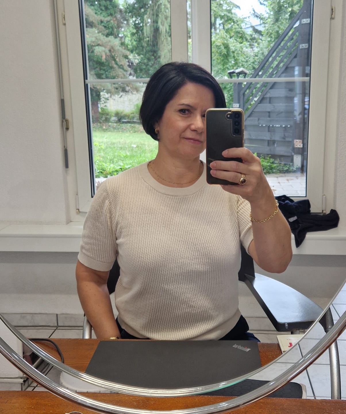 Customer photo review of Gehäckeltes T-Shirt 100% Baumwolle