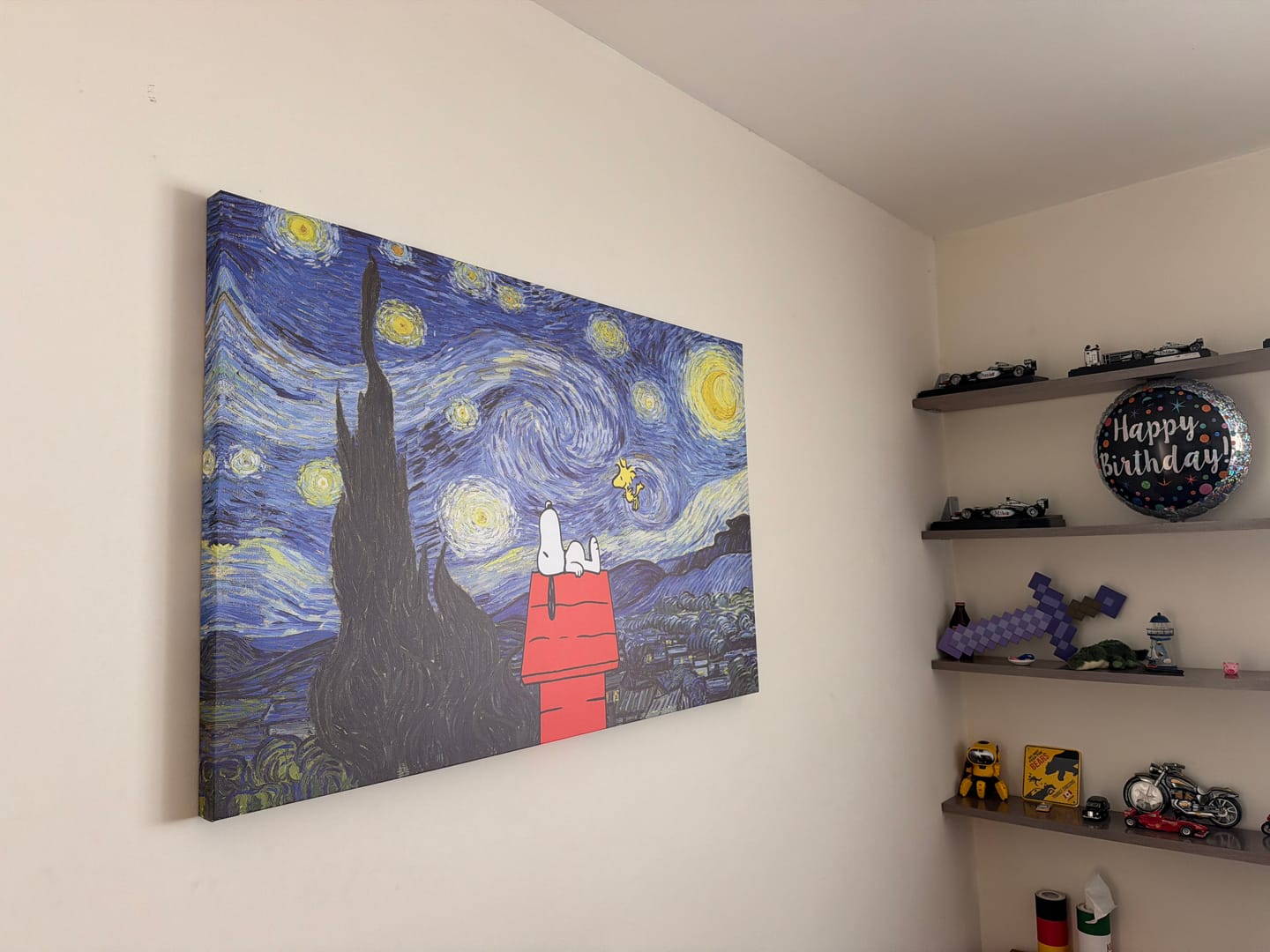 Customer photo review of Noche Estrellada Snoopy & Emilio