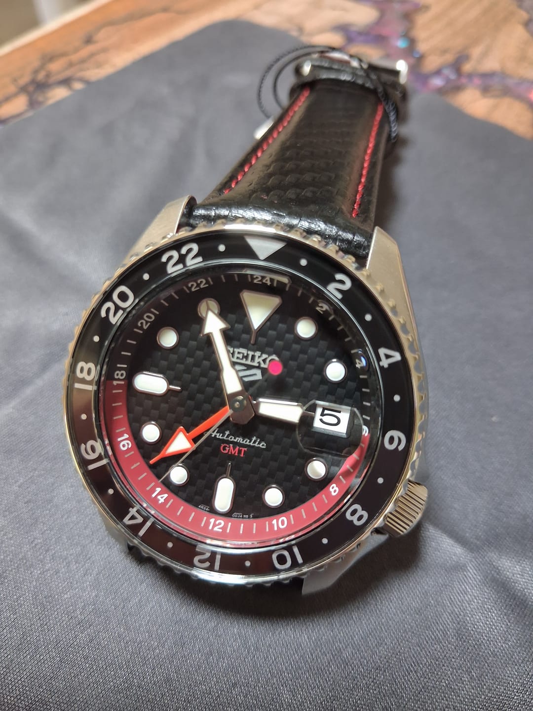 Customer photo review of Seiko 5 Sports Supercars Automatic GMT Men's 42.50mm Limited Edition Watch SSK057K