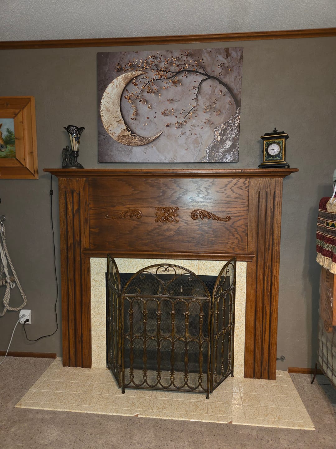 Customer photo review of Enchanted Moonrise Wall Art – Crescent Moon and Blossoming Branch Canvas