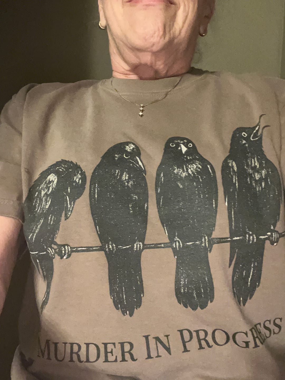 Customer photo review of Murder In Progress Crow T-Shirt