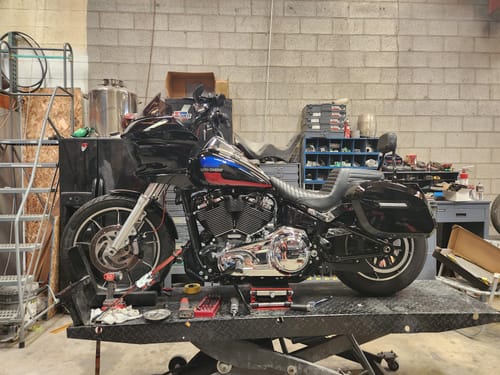 Customer photo review of Viking Maverick Motorcycle Fairing For Harley Softail Low Rider S FXLRS Gloss Black