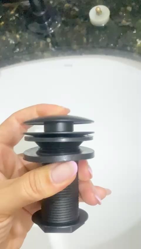 Customer photo review of Válvula Click Pia Banheiro Lavabo Ralo Cuba Preta 7/8 Inox