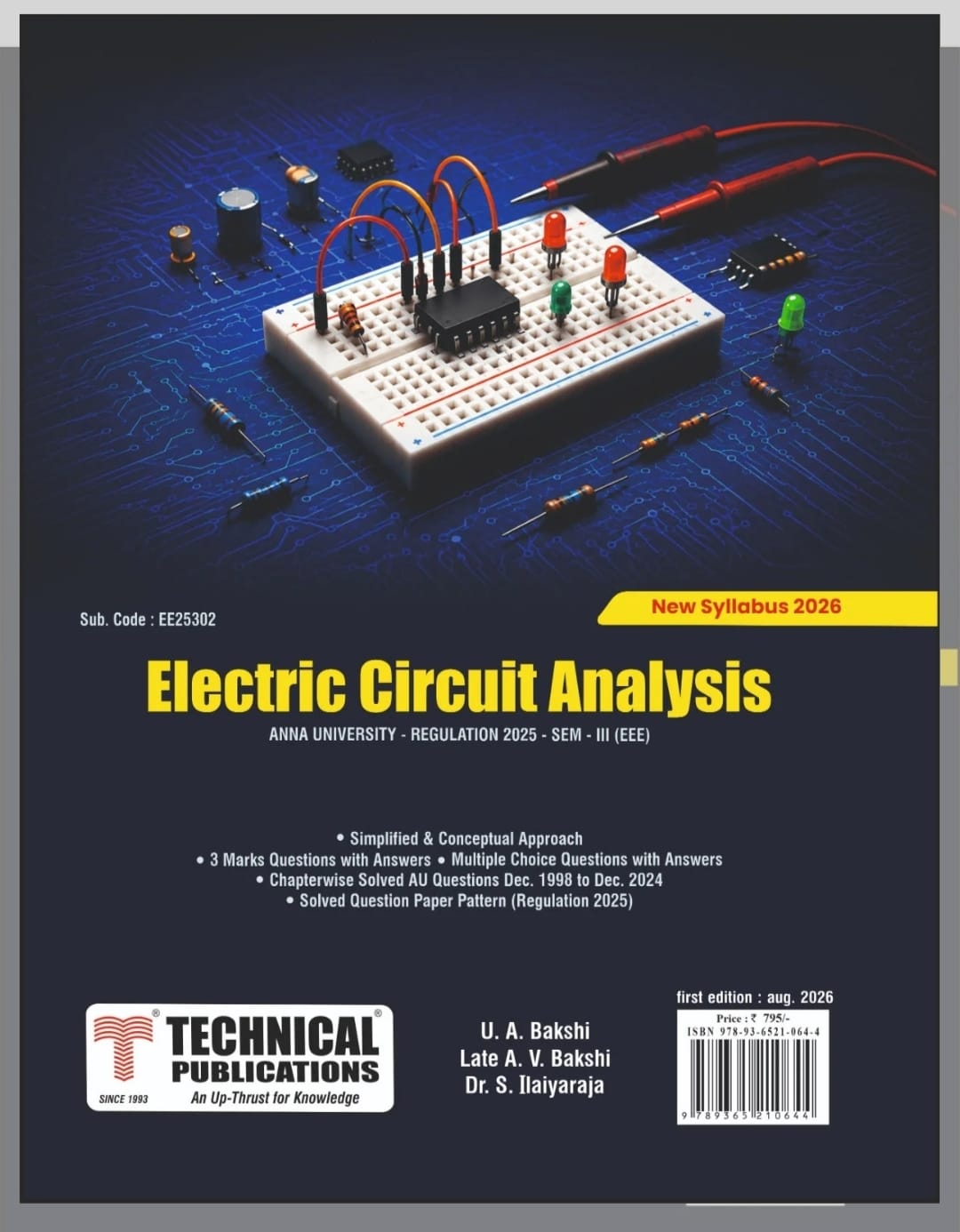 Customer photo review of Electric Circuit Analysis for BE Anna University R25 CBCS (III - EEE - EE25302)
