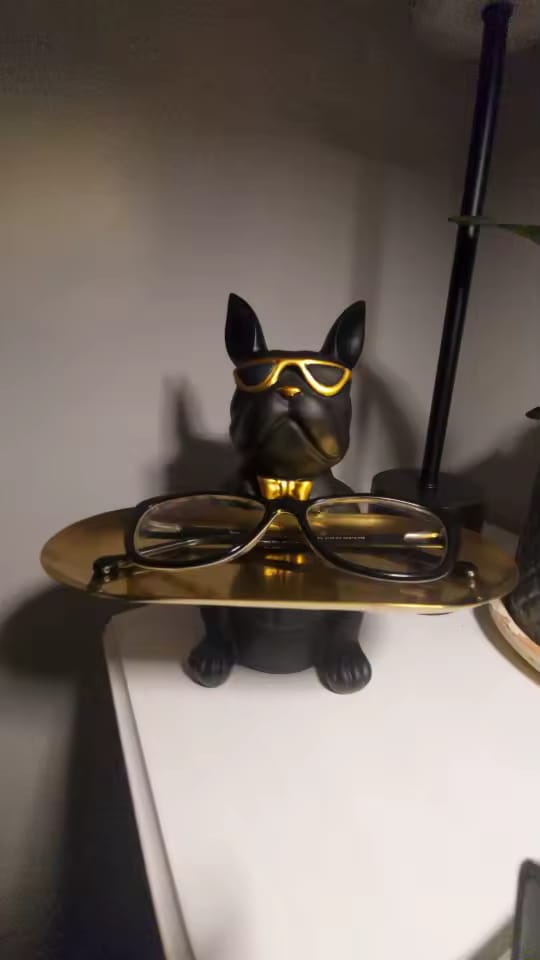 Customer photo review of Statue Décoration Intérieure Bouledogue – Figurine Design avec Plateau Vide-Poches