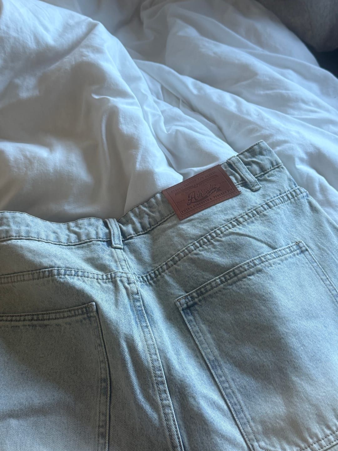 Customer photo review of Aelfric Eden Washed Panel Baggy Barrel Jeans