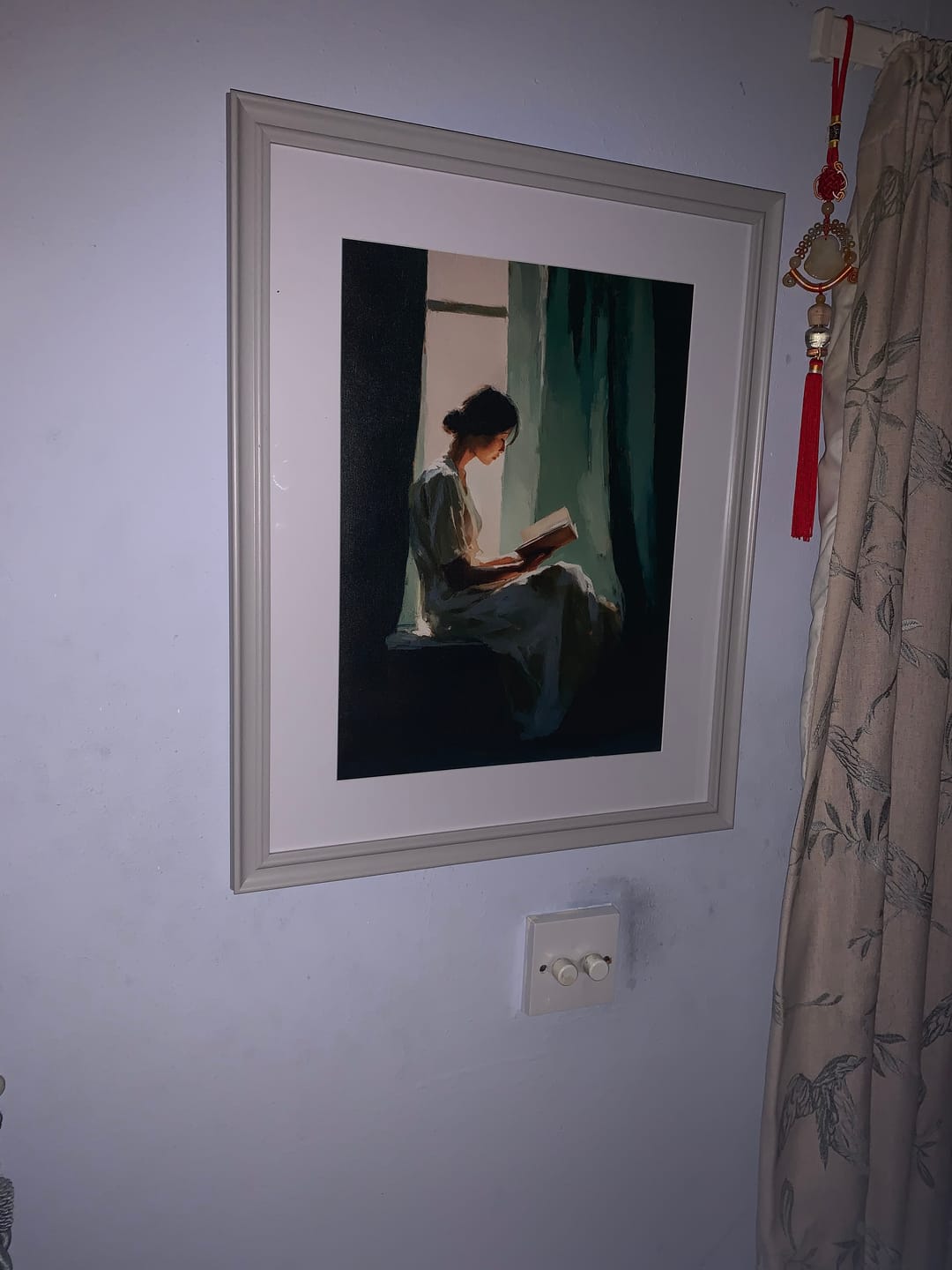 Customer photo review of Curtain and Book Print