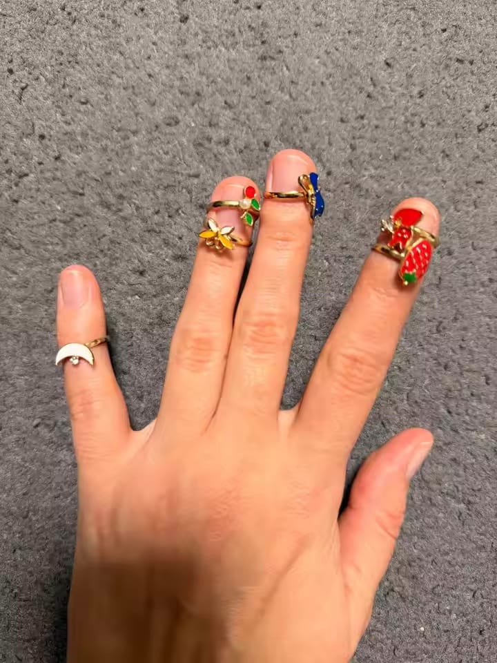 Customer photo review of CharmRings™ – 36pc Dress-Up Ring Set