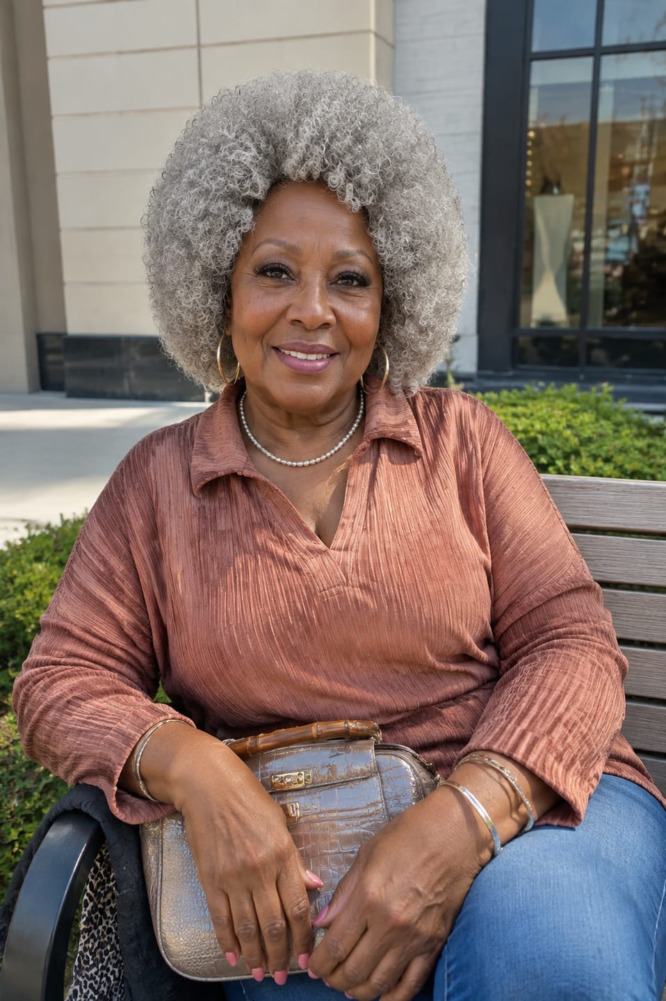 Customer photo review of Luvwin Salt And Pepper Afro Natural Hairstyle With Small Lace Realistic Wig
