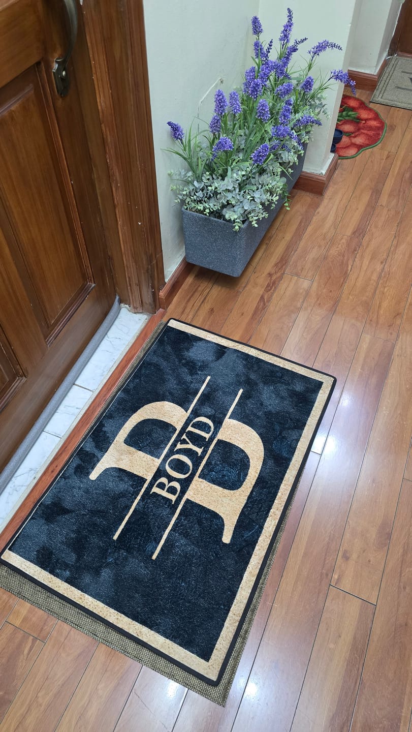 Customer photo review of Monogram Family Name - Personalized Doormat