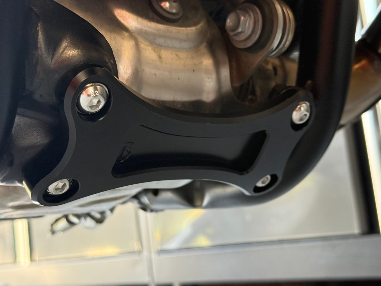 Customer photo review of Triumph Bobber Machined Frame Cradle Brace Stiffener - Brogue Moto
