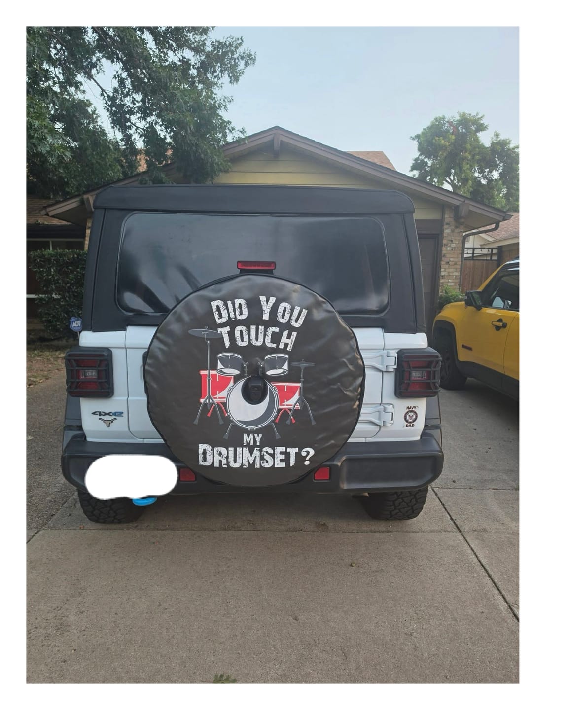 Customer photo review of Did You Touch My Drumset - Funny Spare Tire Cover For Jeep, RV, Camper, Bronco