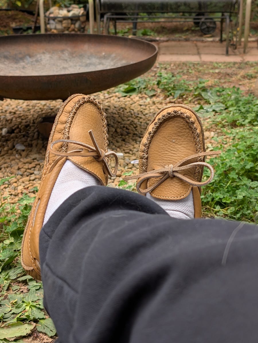 Customer photo review of Women's Wide Leather Moccasins