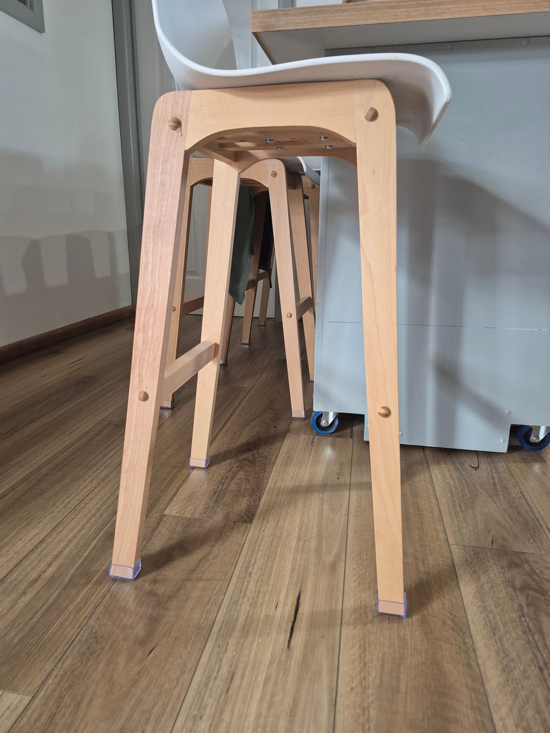 Customer photo review of Rectangular Felt Silicone Chair Leg Protectors | Extra-Durable Chair Floor Protectors