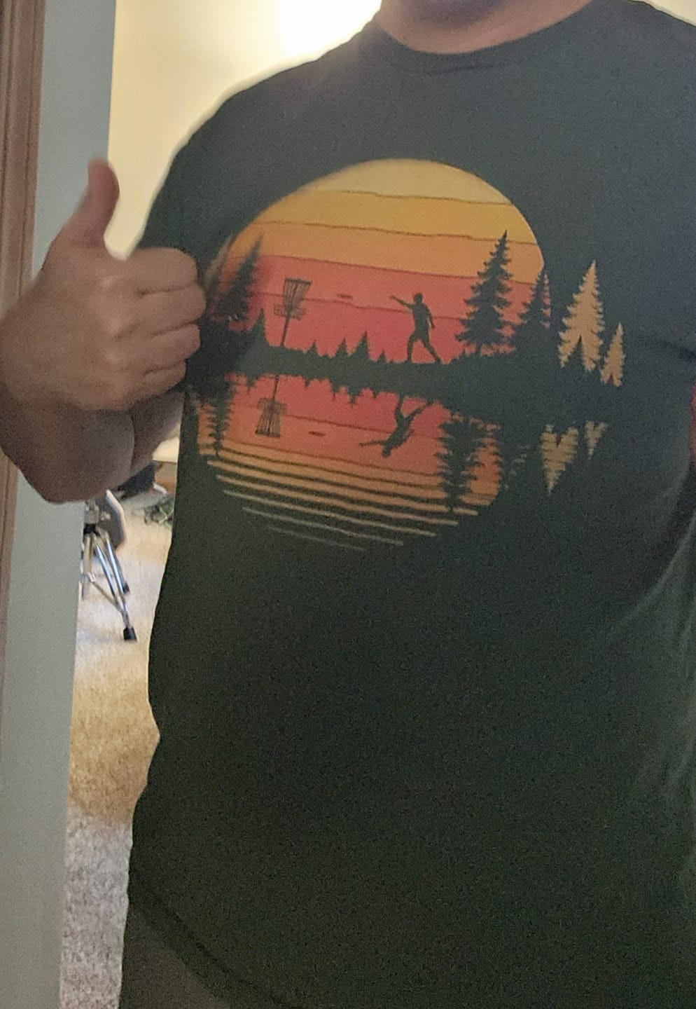 Customer photo review of Sunset Golf T Shirt