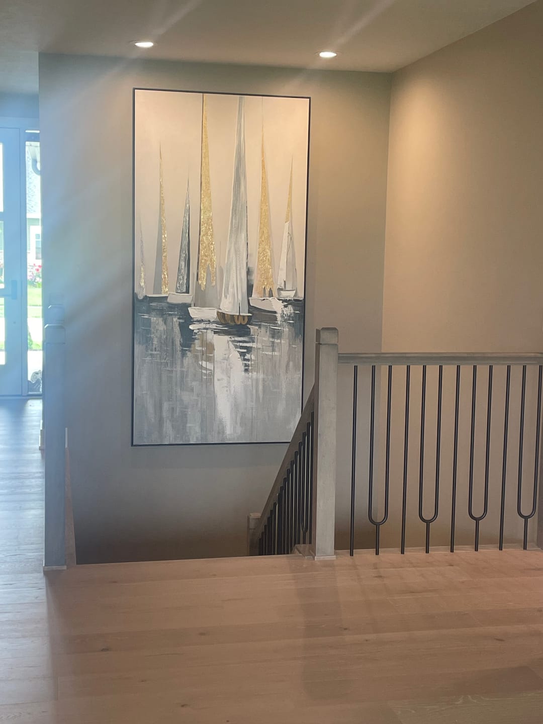 Customer photo review of Sailor – Hand-Painted Modern Sailboat Oil Painting | Acoustic & Nautical Wall Art