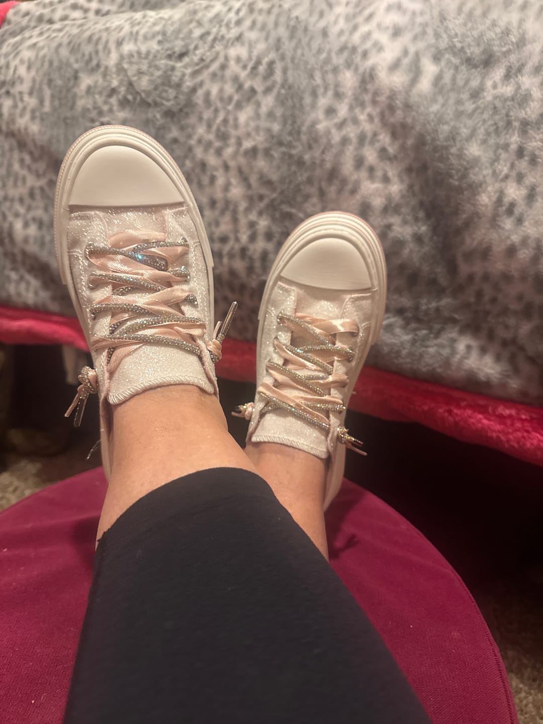 Customer photo review of Very G White Glitter Aman Mary's Version Sneakers