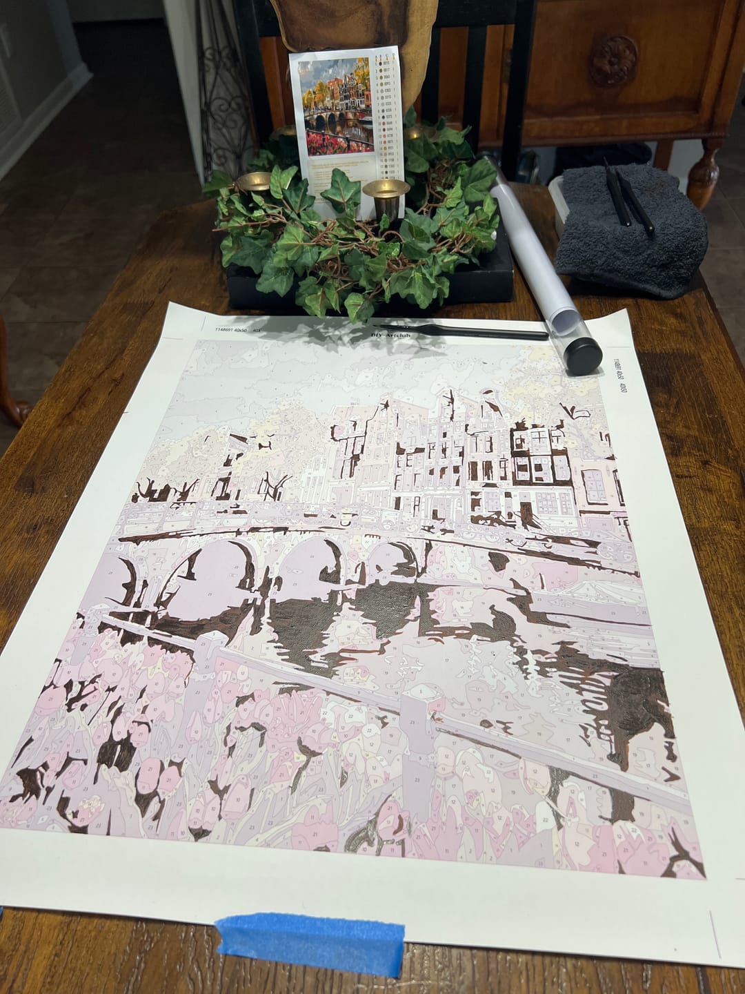 Customer photo review of Romantic canal | Paint by Number