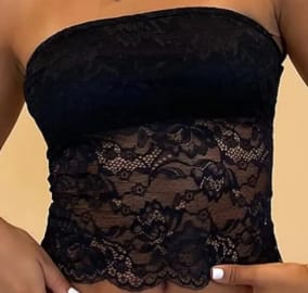 Customer photo review of Şeffaf Dantel Şallı Büstiyer