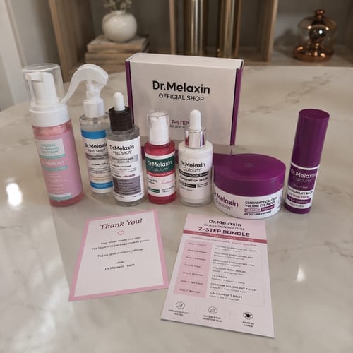 Customer photo review of Dr. Melaxin Glass Skin Routine Set Brighten, Smooth & Firm USA